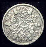 Великобритания 6 пенсов 1928 серебро, фото №2