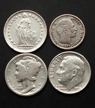 Срібні монети світу 1899 - 1958 (4шт.), фото №2