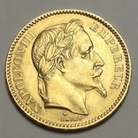 20 франков 1863, Франция, Наполеон III с венком, золото, фото №2