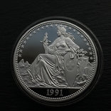 5 унций 1991 года Швейцария серебро 999 пробы 155.5 грамм, фото №2