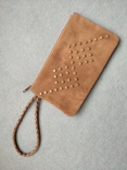 Замшевий клатч, портмоне, гаманець, косметичка чохол для телефона з заклепками, фото №5