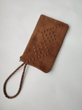 Замшевий клатч, портмоне, гаманець, косметичка чохол для телефона з заклепками, photo number 8