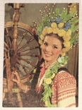 Календар: прядка, рукоділля, дівчина, вінок, вишиванка, 1991 / Пісня України,, фото №2