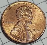 США 1 цент 1999, фото №2
