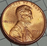 США 1 цент 1992, фото №2