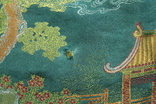 Скатерть вышитая зелёный шелк парча Китай 1950-е, фото №13
