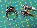 Серьги + кольцо серебро 925, фото №10