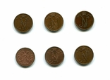 Финляндия пенни 6 штук 1911-1917 годы, фото №3