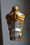 Скляна ялинкова іграшка "Біла карета в золоті". Розмір 10 см. Ідеально, фото №8
