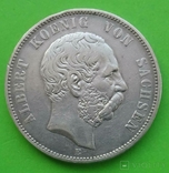 5 марок, Саксония. 1875г., фото №2