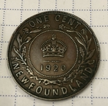 1 Цент 1920 г Канада Ньюфаундленд, фото №2