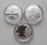 20 долларов Канада Серебро 2011 2012 2013 - 3 штуки, фото №2
