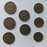 ФРГ. 1, 2, 5 марок. 1966-1990 гг. 8 шт., фото №2