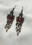 Вінтажні бронзові сережки в східному стилі, кристали Аврора, photo number 3