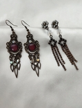 Вінтажні бронзові сережки в східному стилі, кристали Аврора, фото №13