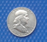 1/2доллара 1963 рік Франклін, фото №2