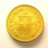 Швейцария 20 франков 1883 г., фото №3
