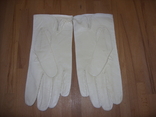 Перчатки кожаные белые, размер 9., фото №4