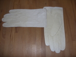 Перчатки кожаные белые, размер 9., фото №5