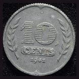 Нидерланды 10 центов 1941 оккупация, фото №2