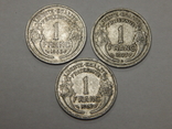 3 монеты по 1 франку, Франция, фото №2