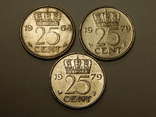 3 монеты по 25 центов, Нидерланды, фото №2