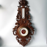 77 см Французький барометр з термометром кінця XIX століття, фото №2