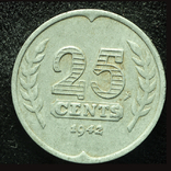 Нидерланды 25 центов 1942 оккупация, фото №2