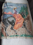 Стара вишита картина Дама на коні, фото №3