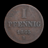 1 Пфенніг 1865 В, Саксонія-Альтенбург, фото №3