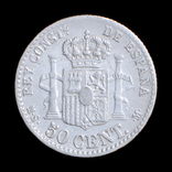 50 Сентаво 1880 Альфонсо XII, Іспанія, фото №3