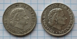 2 монеты по гульдену, 1954г. Нидерланды., фото №3