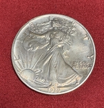 Доллар 1989 год №2 унция серебра Шагающая Свобода, фото №3