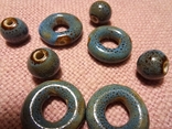 Фарфоровые бусины, бусины керамика бирюзовый цвет, бусина кольцо, фото №7