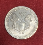 Доллар 1990 год №2 унция серебра Шагающая Свобода, фото №4
