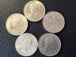 Велика Британія 25 пенсів та 5 шилінгів (5 монет), фото №3