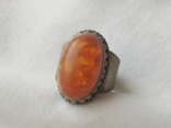 Кольцо мельхиор с имитацией янтаря (размер 19,5), фото №4