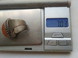 Кольцо мельхиор с имитацией янтаря (размер 19,5), фото №9