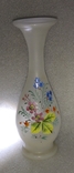 Старовинна номерна вазочка молочне скло ручний розпис понтiль бульбашки, фото №13