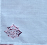 Скатертина біла з мережкою і вишивкою (льон), фото №5