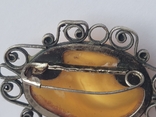 Серебренная брошка с янтарем, фото №5
