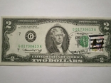 2 доллара США 1976 марка с гашением, фото №2
