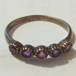 Серебряное кольцо с камнями, фото №2
