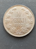 10 пенні 1917 рік для Финляндії Російська імперія, фото №2