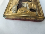 Икона Иисуса Христа в ярком позолоченном окладе. Старинная., фото №8
