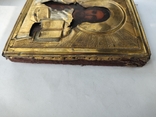 Икона Иисуса Христа в ярком позолоченном окладе. Старинная., фото №9