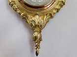 Антикварний бронзовий в позолоті барометр із термометром, фото №9