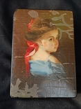 Лаковая шкатулка с ручной росписью дамским портретом, фото №2