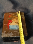Лаковая шкатулка с ручной росписью дамским портретом, фото №4