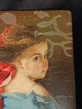 Лаковая шкатулка с ручной росписью дамским портретом, фото №8
